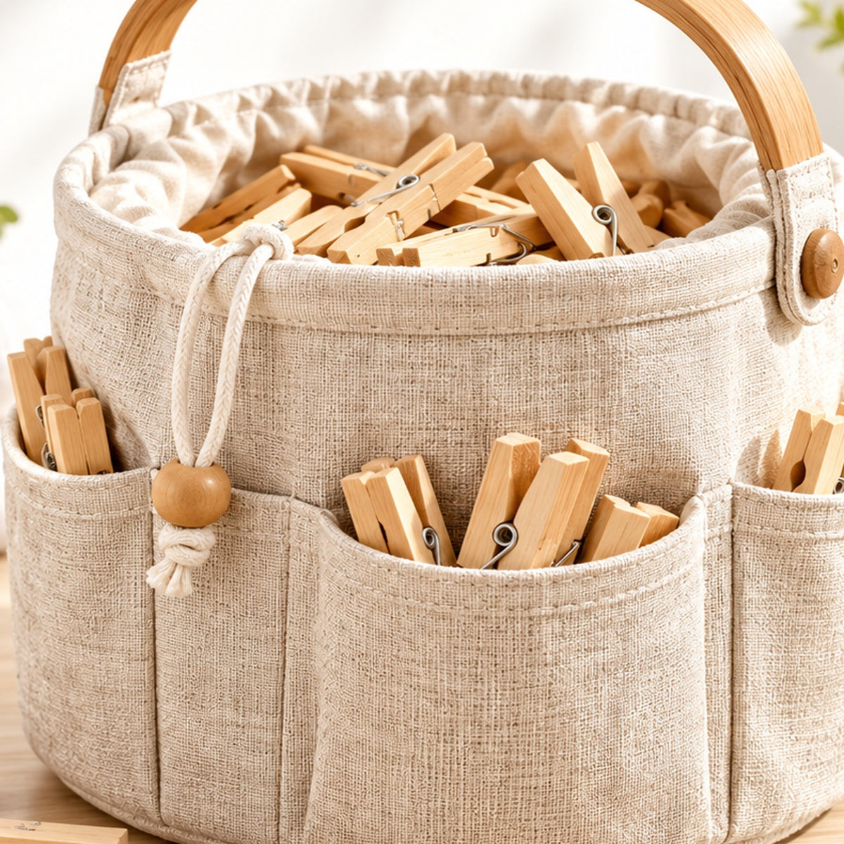 Fabric Cleaning Supply Caddy – Portable Organizer with Carry Handle & Outer Pockets detail