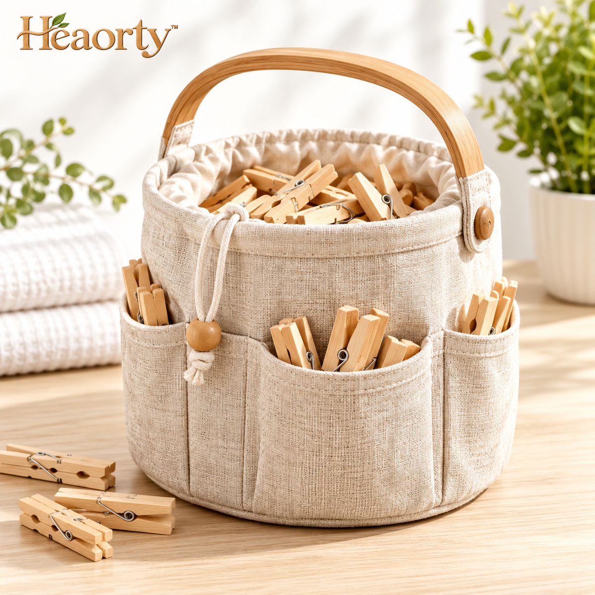 Fabric Cleaning Supply Caddy – Portable Organizer with Carry Handle & Outer Pockets main