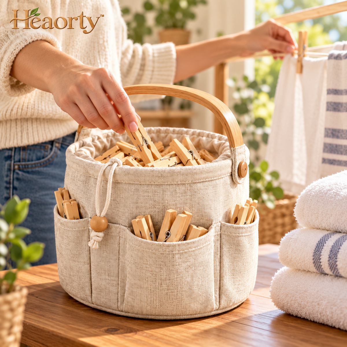 Fabric Cleaning Supply Caddy – Portable Organizer with Carry Handle & Outer Pockets lifestyle