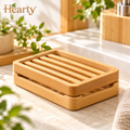 Bamboo Soap Dish with Drainage Tray – Slatted Bathroom Soap Holder main
